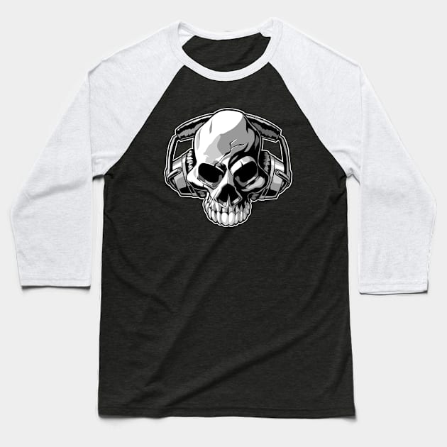 Skull music Baseball T-Shirt by Styleuniversal